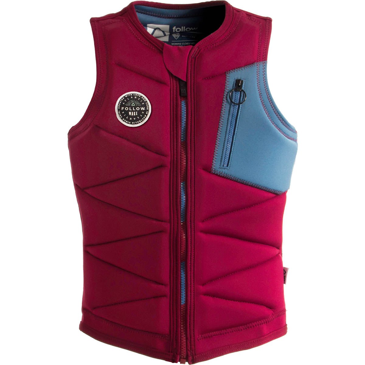 Follow Atlantis Ladies Comp Wake Vest in Burgundy - BoardCo