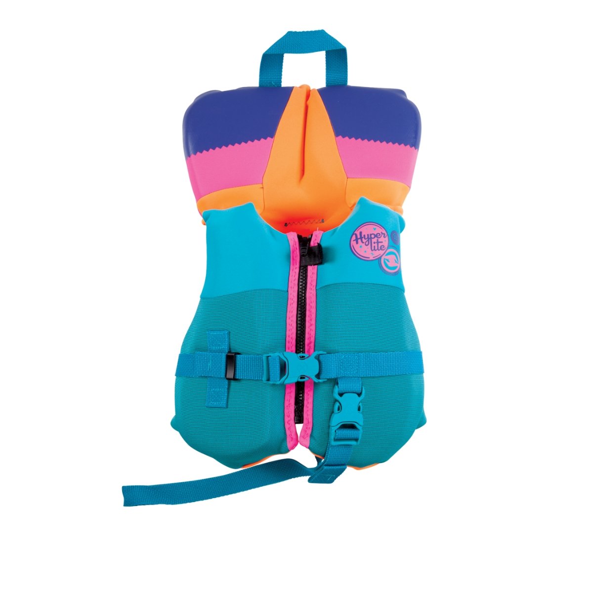 Hyperlite Girls Indy CGA Life Jacket in Aqua / Pink / Orange - BoardCo