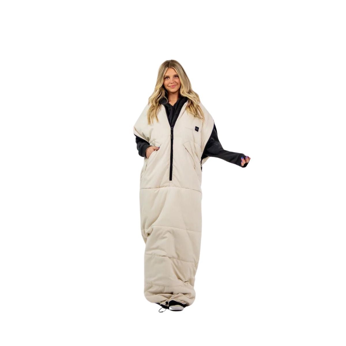 Iglu Original Fur-Lined Hooded Poncho in Ivory