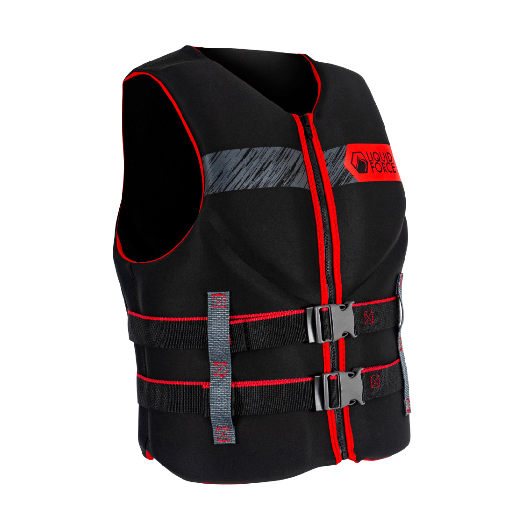 Liquid Force Classic Hinge Men's CGA Life Jacket in Black/Red - BoardCo