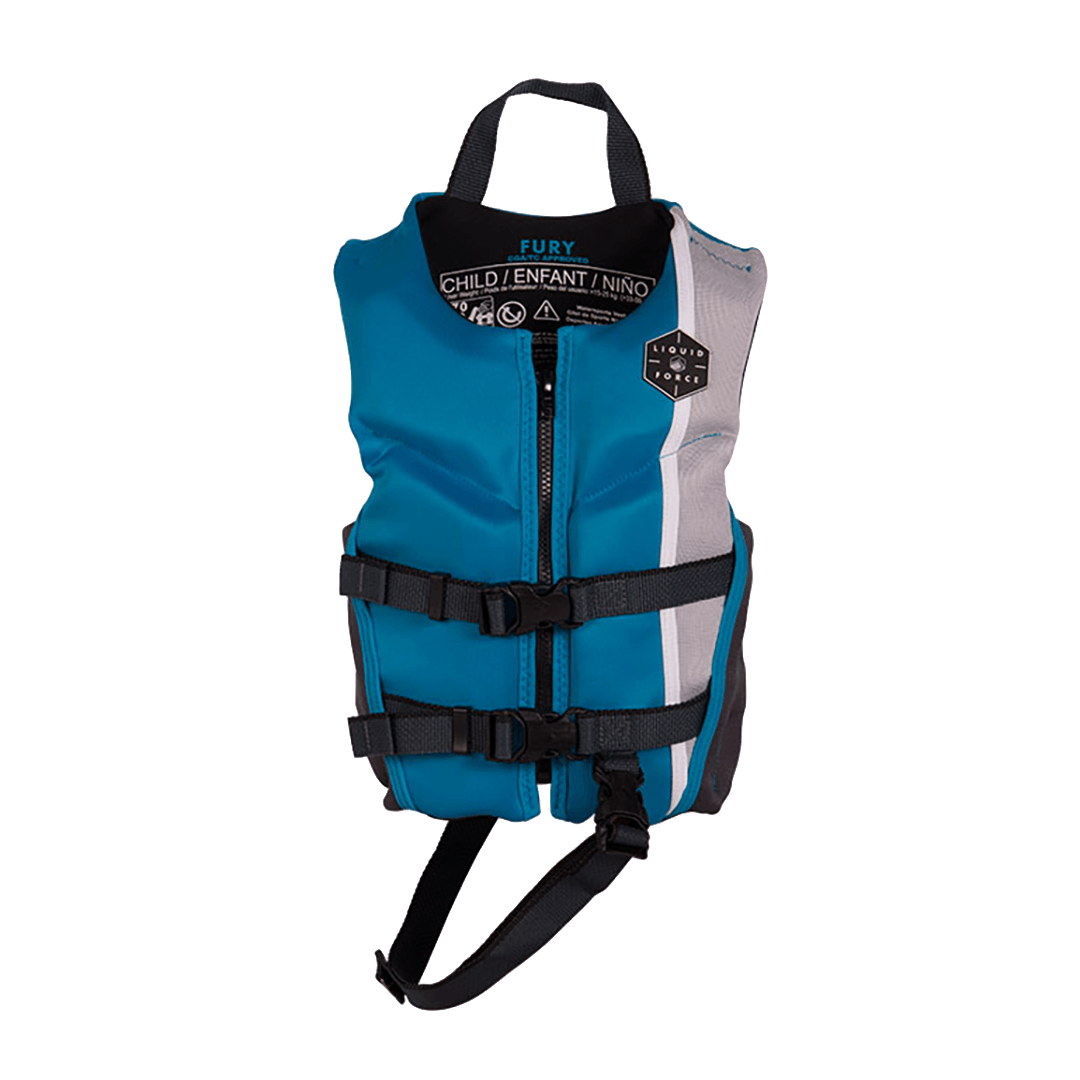 Liquid Force Fury Kids CGA Life Jacket in Blue/Grey - BoardCo