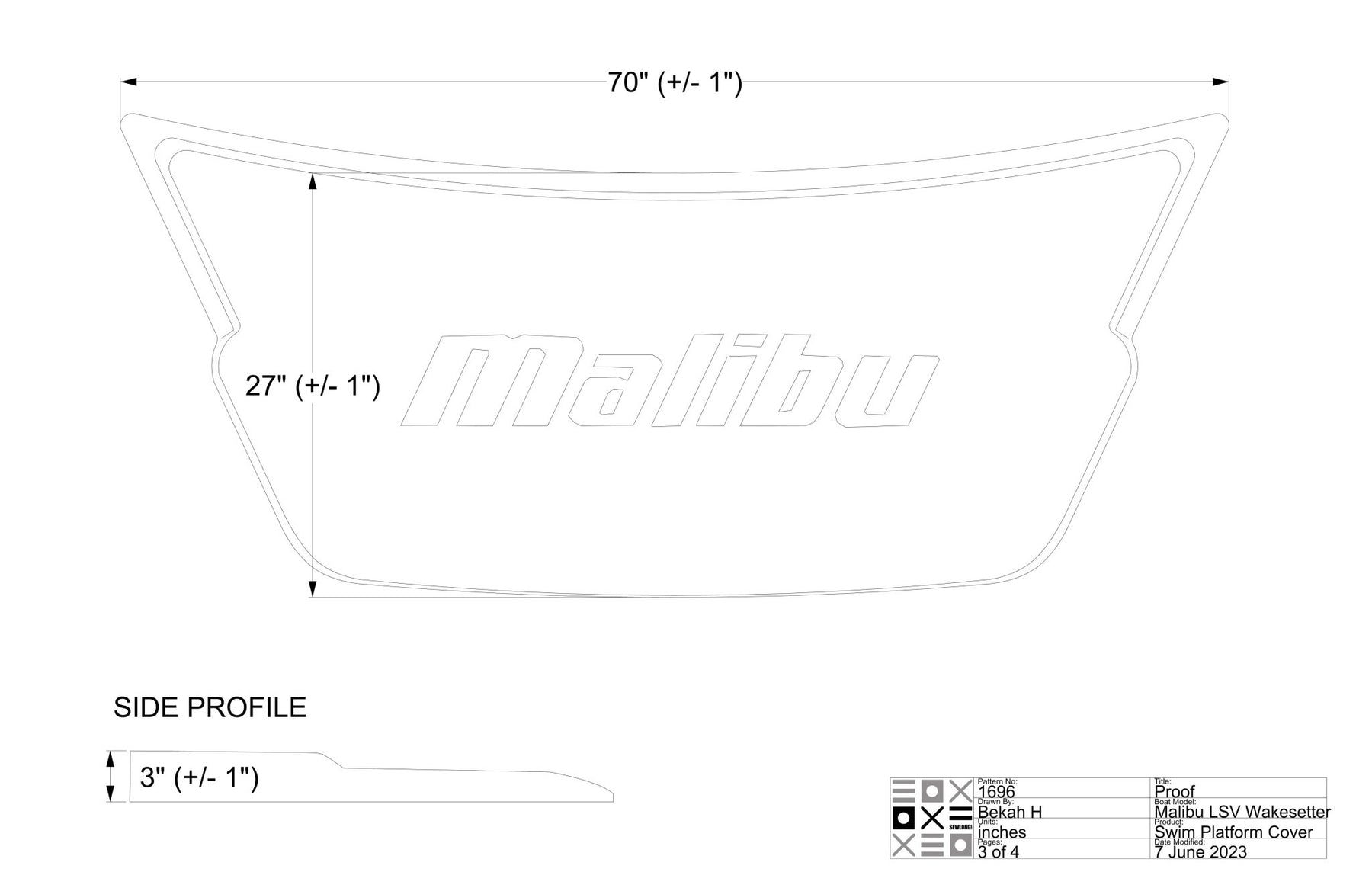 Malibu LSV Swim Deck Cover - BoardCo
