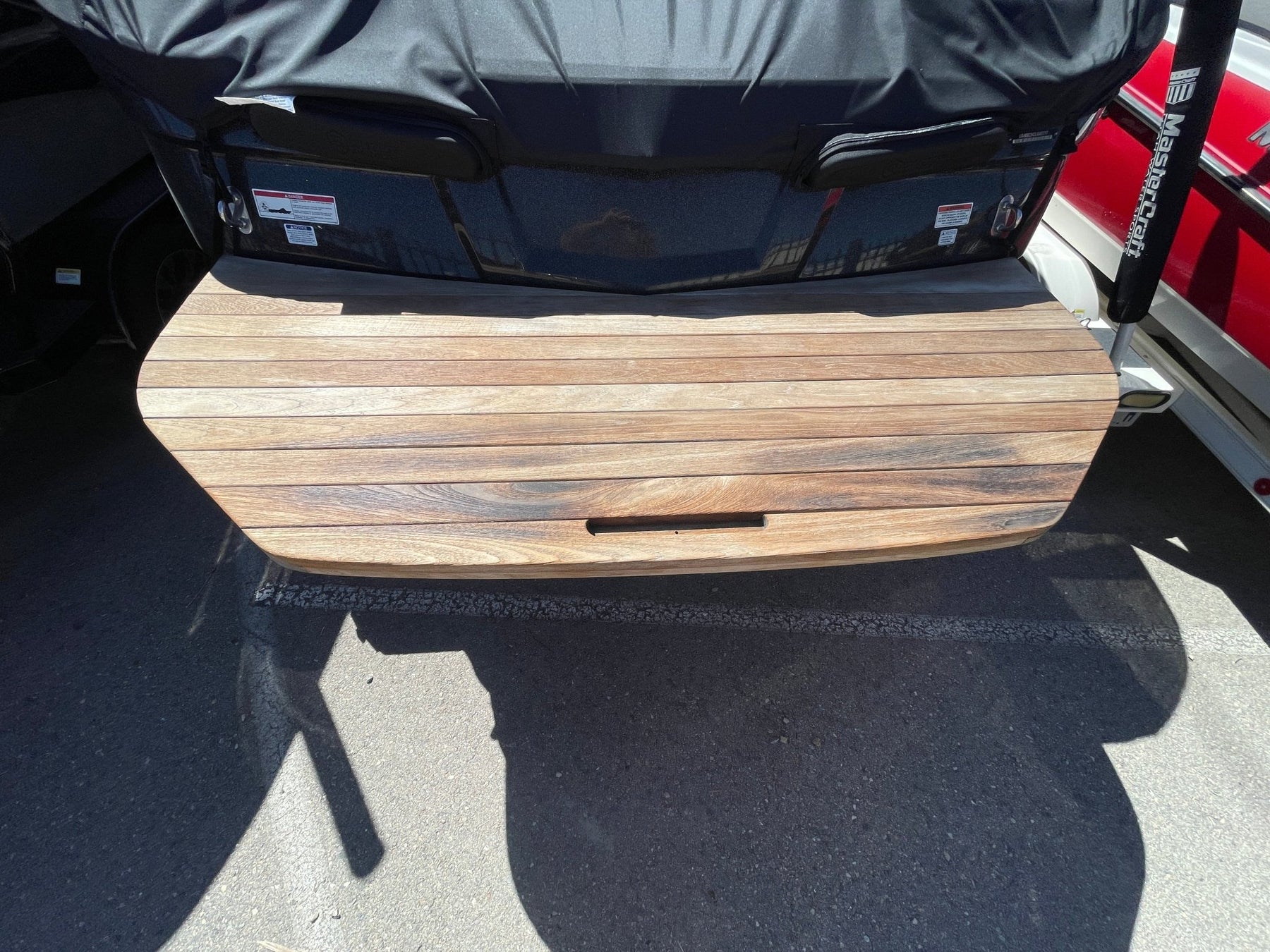 MasterCraft Large Round Teak Swim Platform Cover - BoardCo