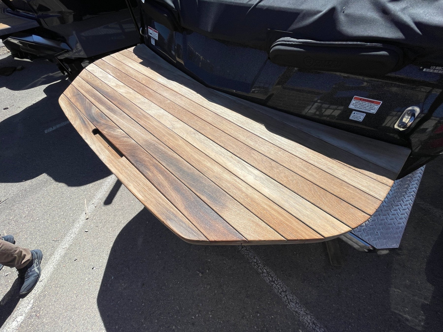 MasterCraft Large Round Teak Swim Platform Cover - BoardCo