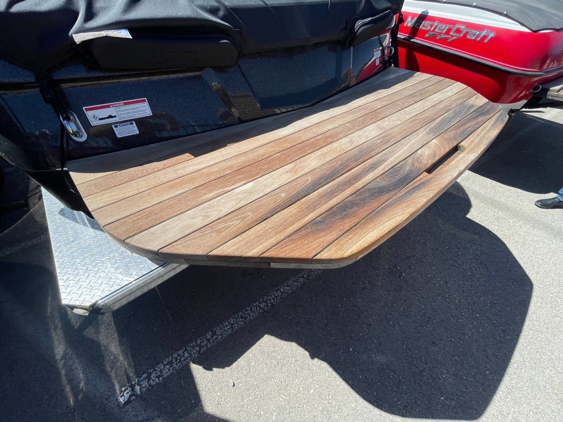 MasterCraft Large Round Teak Swim Platform Cover - BoardCo