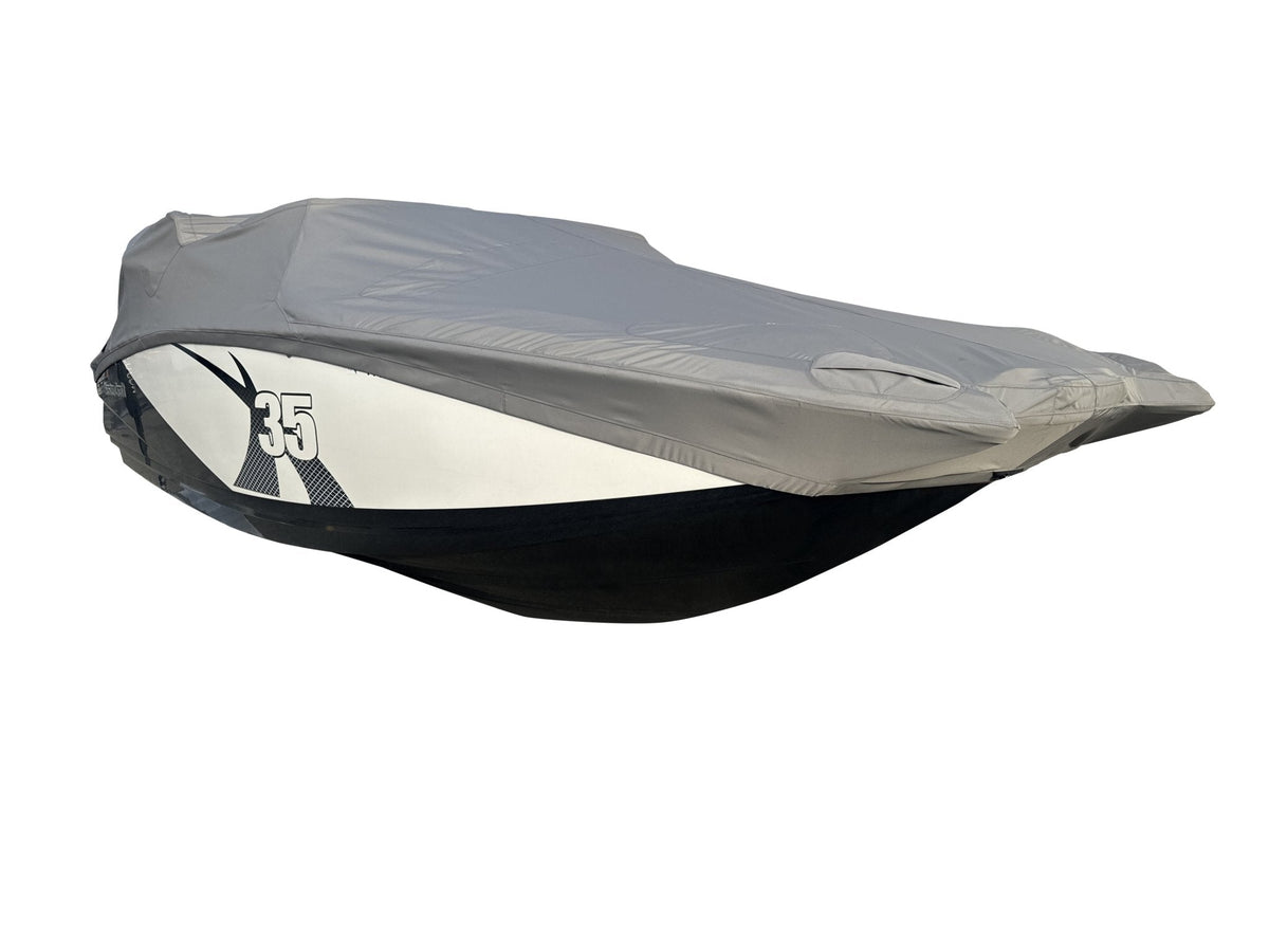 MasterCraft X35 with ZFT5 Tower and factory bimini TD Ratchet Cover - BoardCo