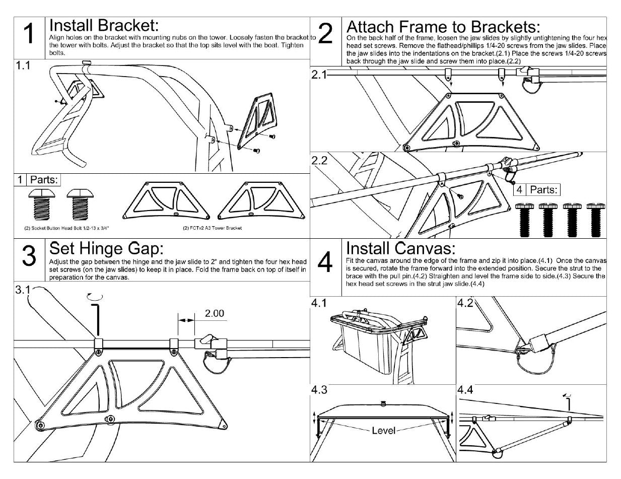 Moomba A3 Folding Canopy Top - BoardCo