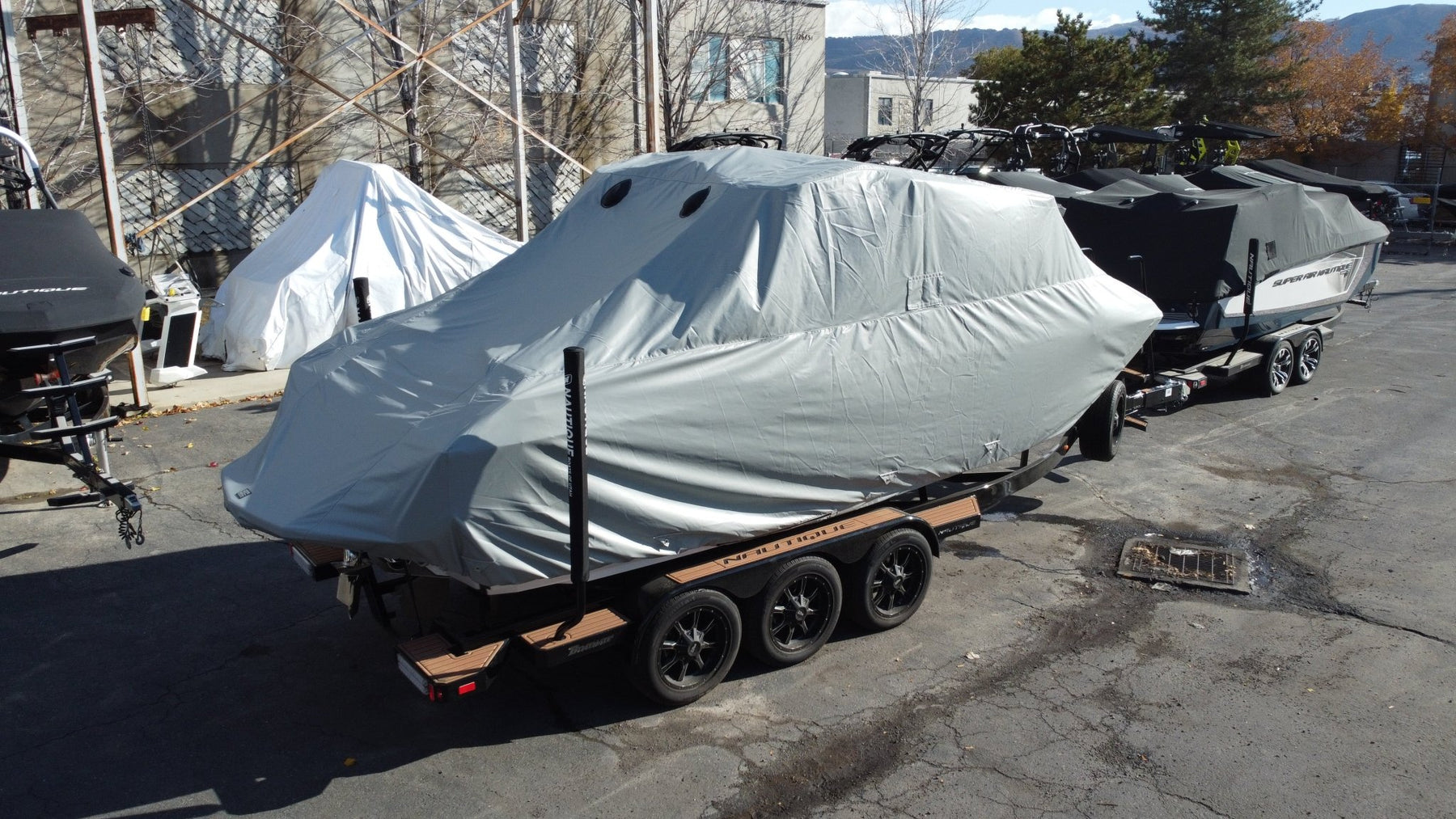 Nautique G23 with Telescoping Tower Double Up Storage Cover - BoardCo