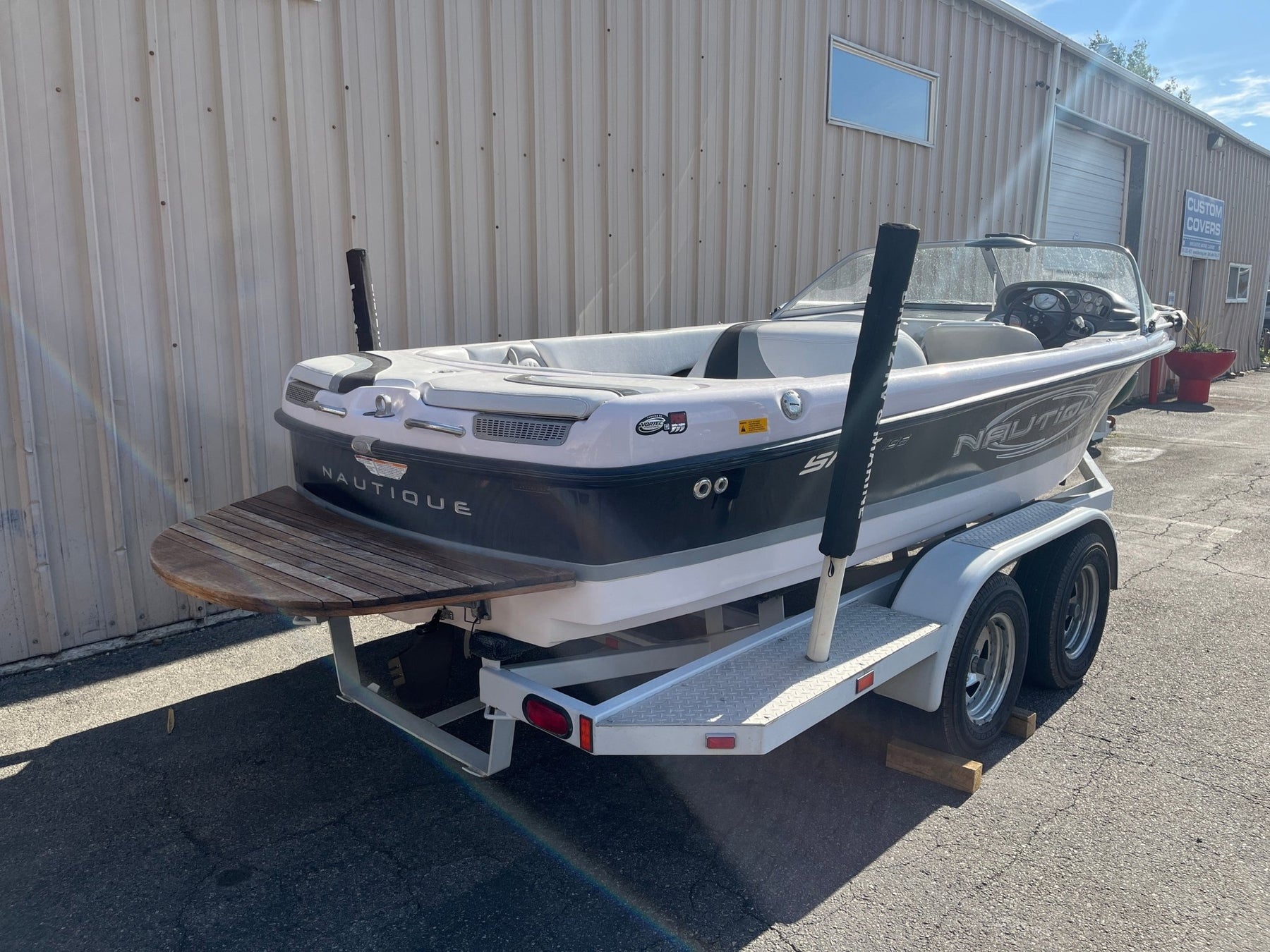 Nautique Ski 196 With Bimini Top Double Up Storage Cover - BoardCo