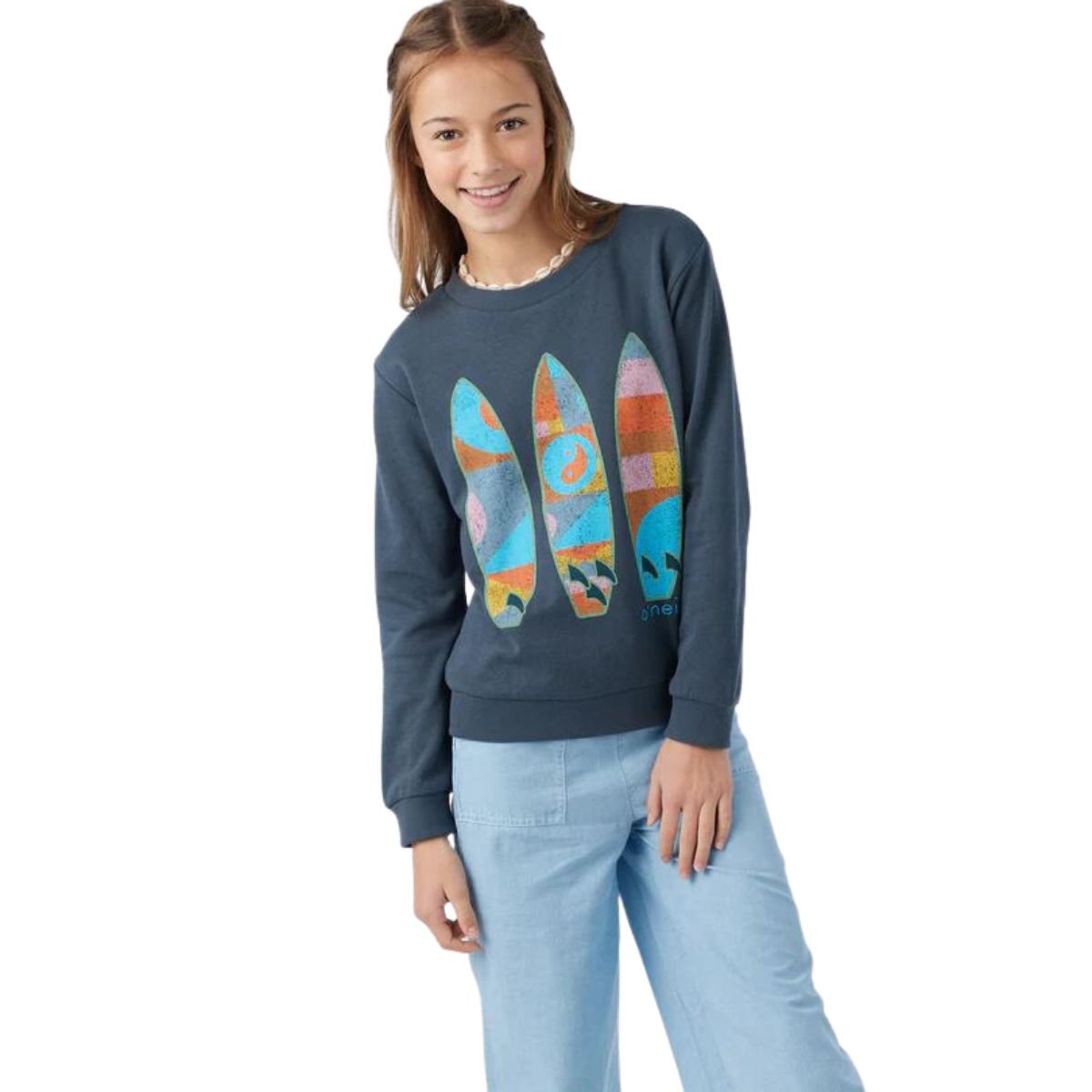O Neill Girls Breakwater Pullover in Slate