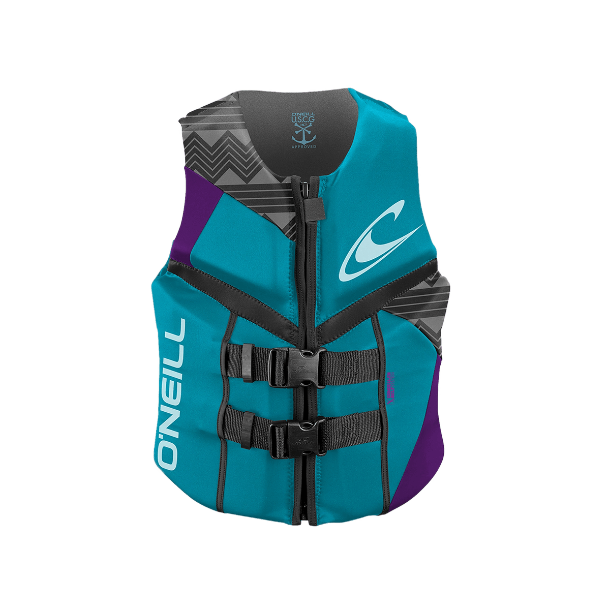 O'Neill Life Vest 2021 Women's Reactor USCG Turquoise/Grape - BoardCo