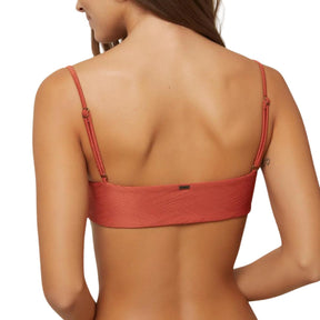 O'Neill Salt Water Solid Textured Bralette Bikini Top in Dark Etruscan Red - BoardCo
