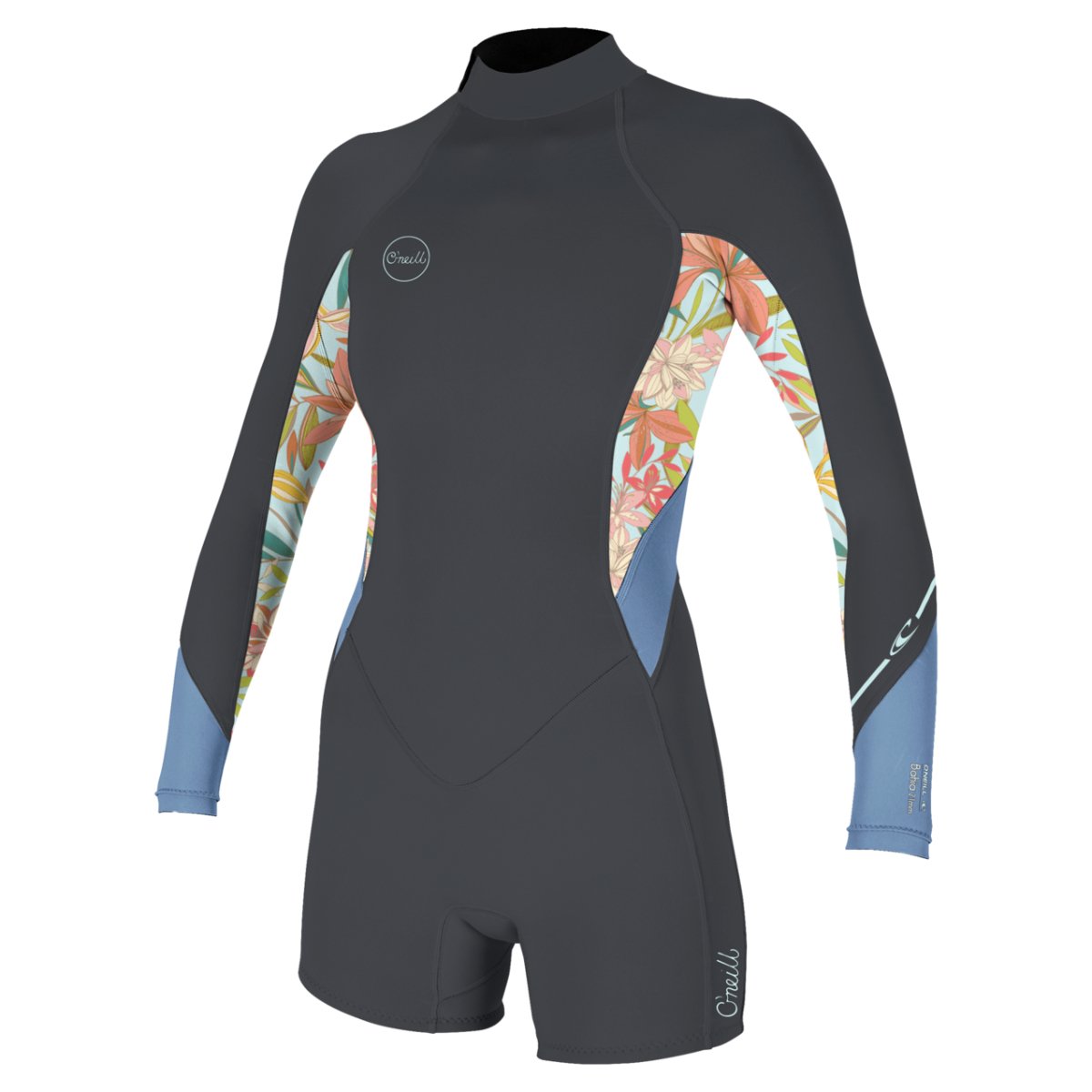 O'Neill Women's Bahia 2/1mm BZ Long Sleeve Spring Suit in Graphite/Dahlia/Infinity - BoardCo