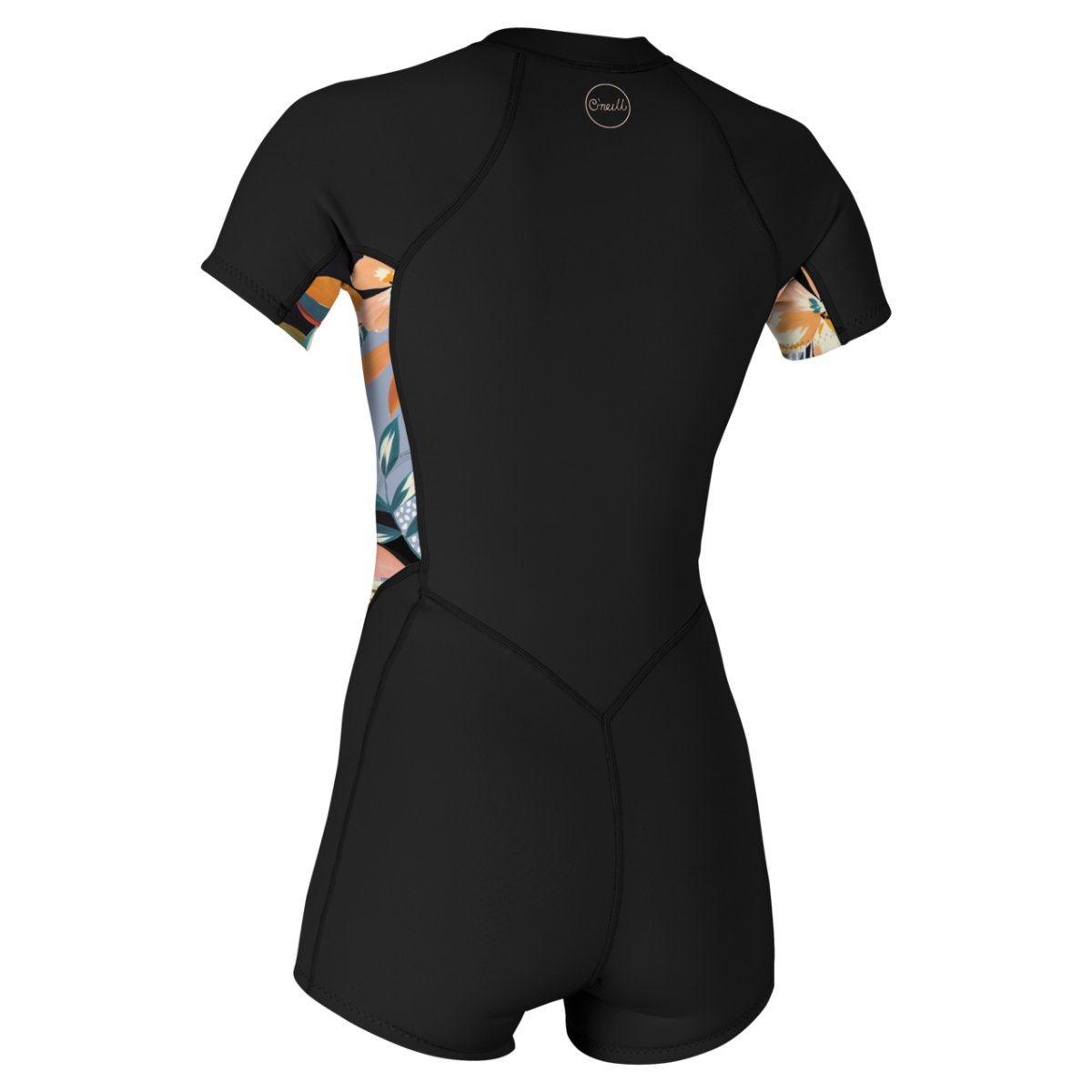 O'Neill Women's Bahia 2/1MM Full Zip S/S Spring Wetsuit in Black/Demiflor - BoardCo