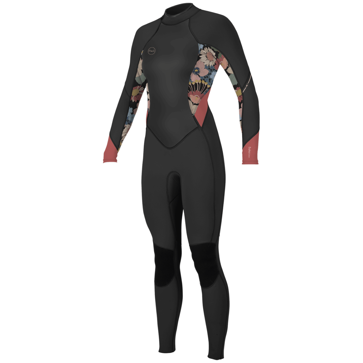 O'Neill Women's Bahia 3/2mm Back Zip Full Wetsuit in Black/Twiggy/Tea Rose - BoardCo