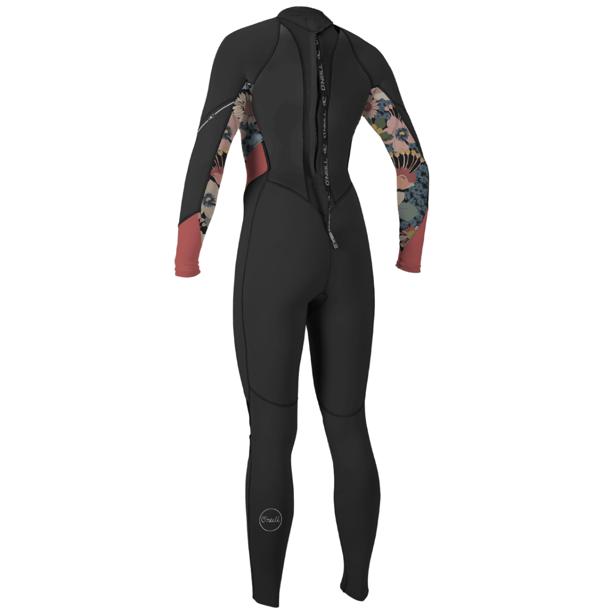 O'Neill Women's Bahia 3/2mm Back Zip Full Wetsuit in Black/Twiggy/Tea Rose - BoardCo