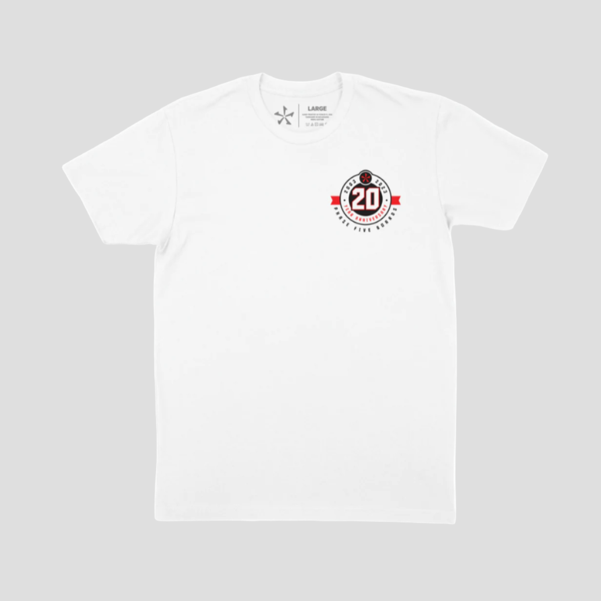 Phase 5 20th Anniversary Tee in White - BoardCo