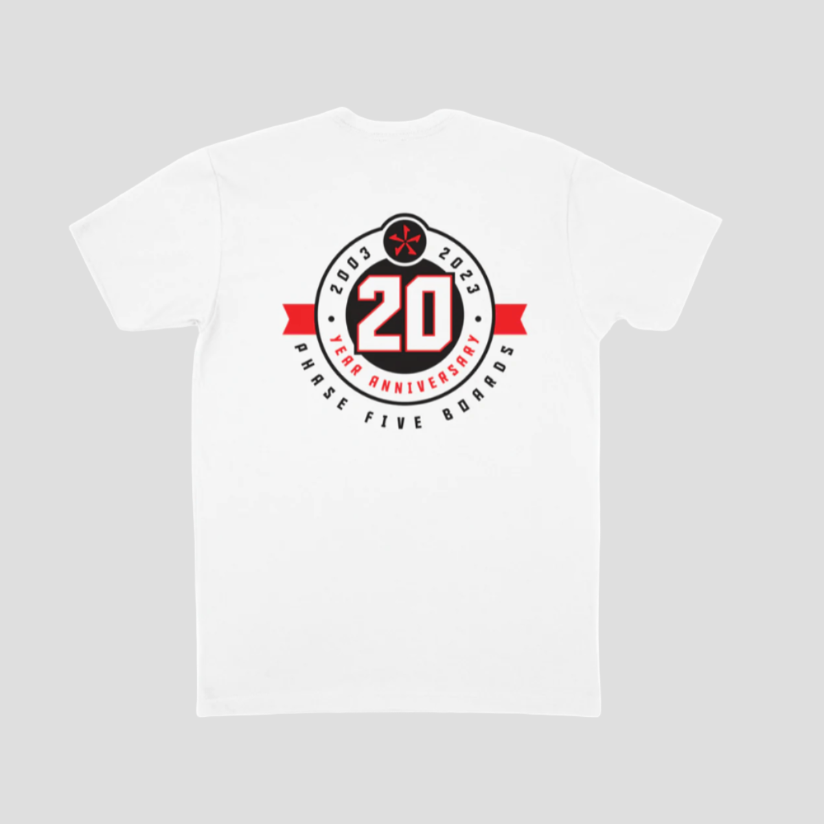 Phase 5 20th Anniversary Tee in White - BoardCo