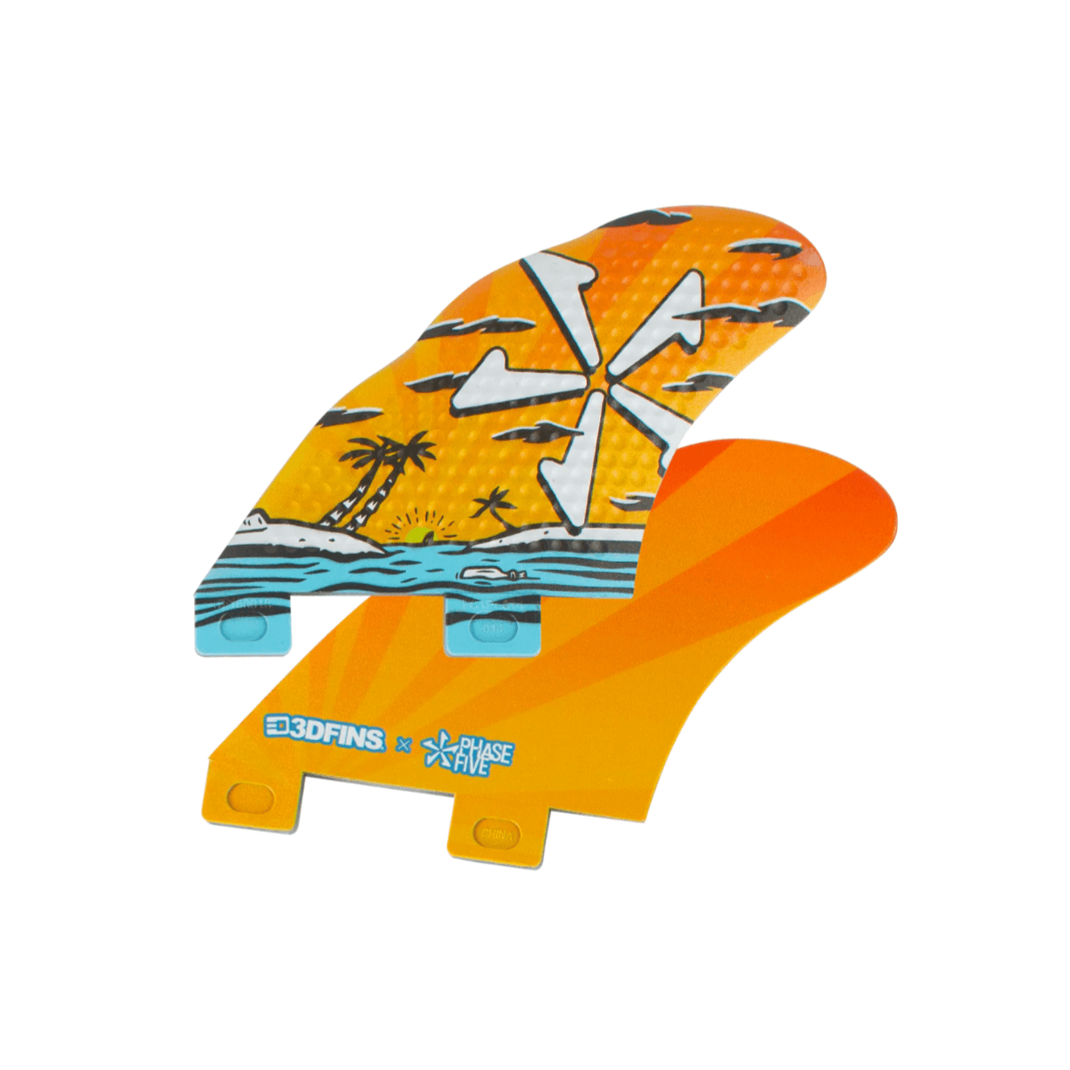 Phase 5 Sunset 3D Speed Base Twin Fin Set - BoardCo