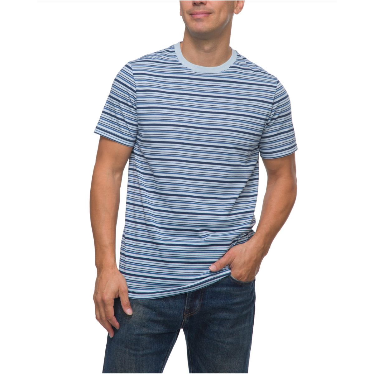 Reef Edwards Short Sleeve Men's Knit Crew in Skyway - BoardCo