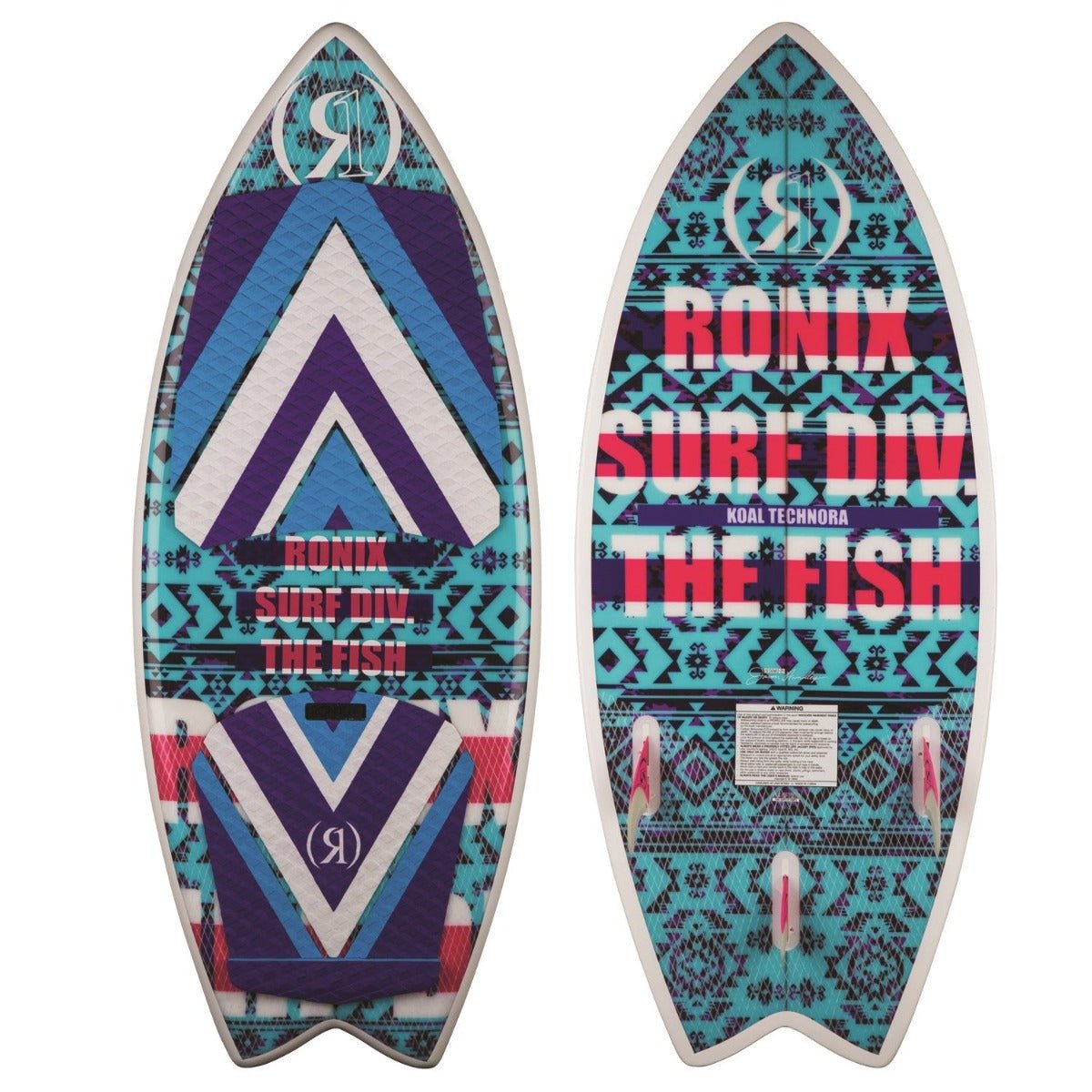 Ronix Women's Koal w/Technora Fish Wakesurf Board Blue/Purple/Pink 2018 - BoardCo