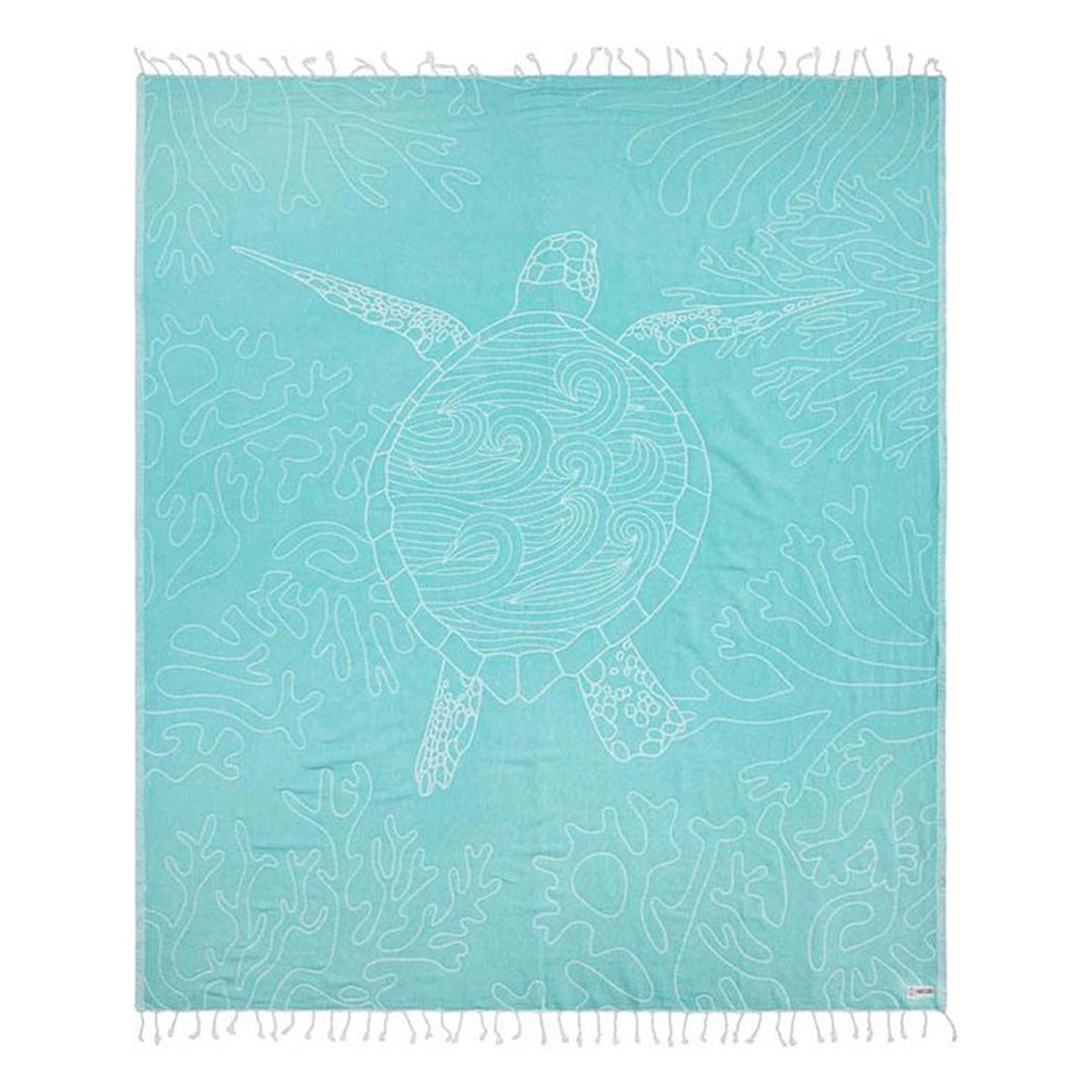 Sand Cloud Turquoise Sea Turtle Reef Large Beach Towel - BoardCo