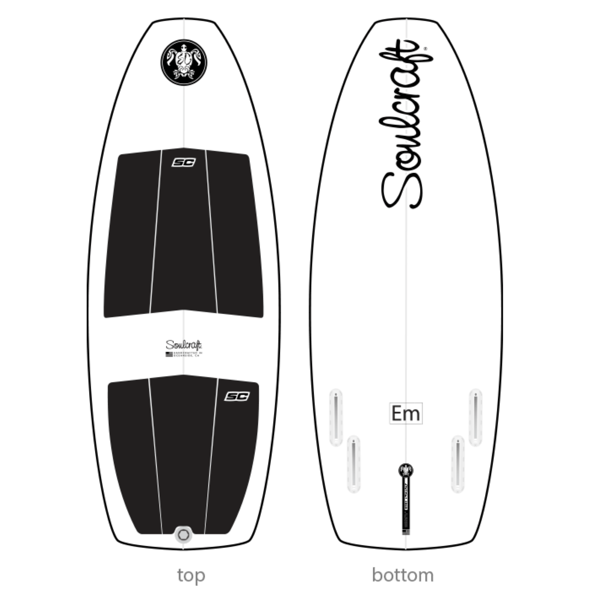 SOULCRAFT ソウルクラフト　ウェイクサーフィンボード Em 4’4” 板 R-SERIES] M2-R 2023 - ウェイクサーフィンボード販売、通販