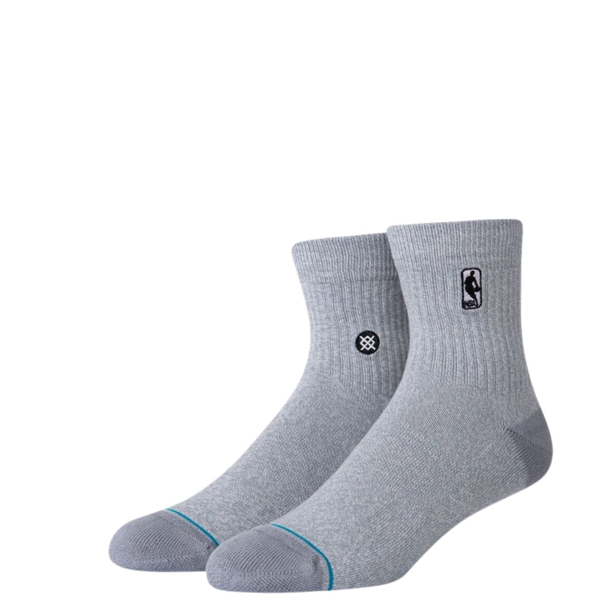 Stance NBA Logoman QTR Socks in Heather Grey - BoardCo