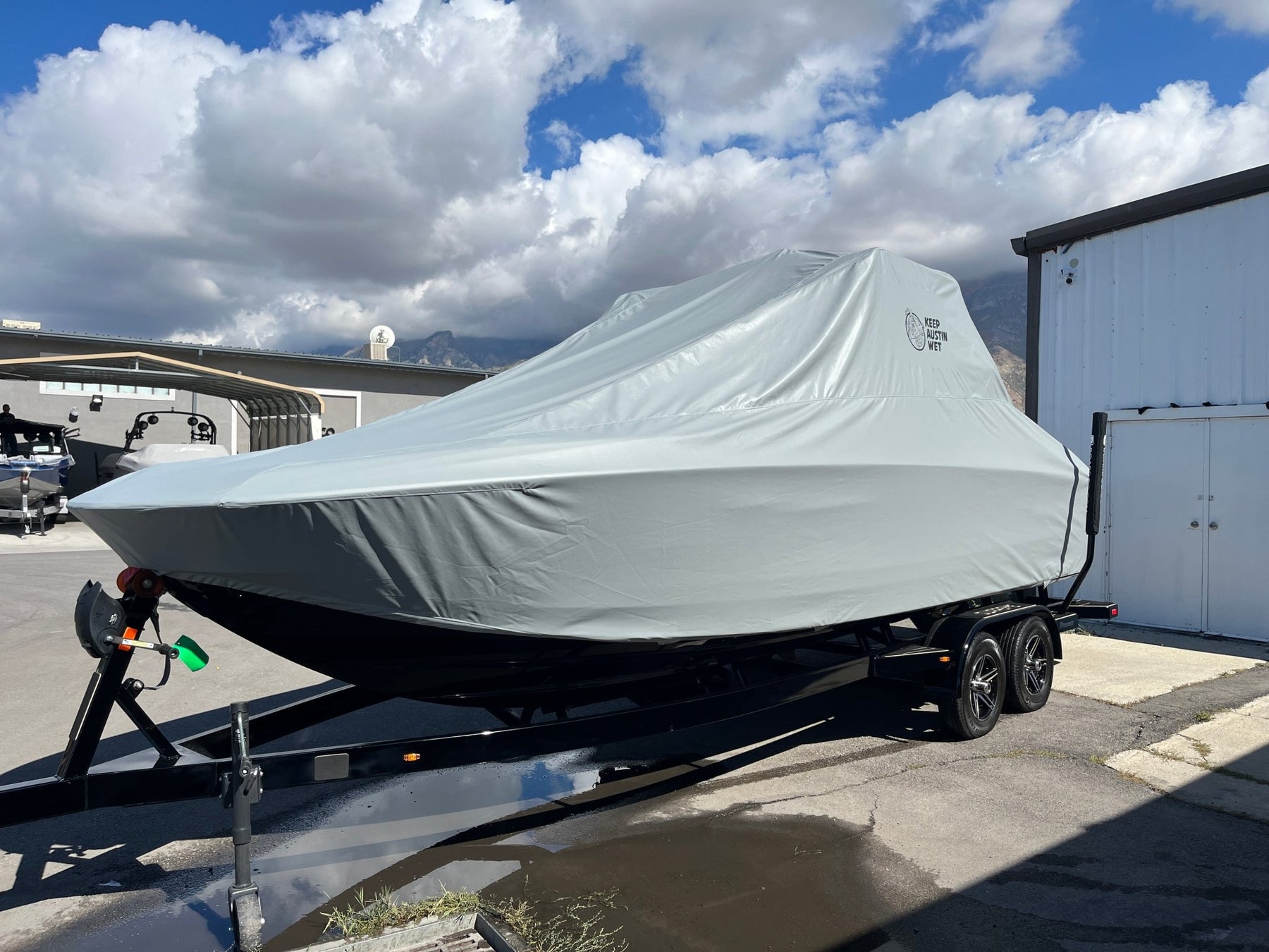 Supreme S240 With Battle Tower and FCT Bimini, Double Up Storage Cover - BoardCo
