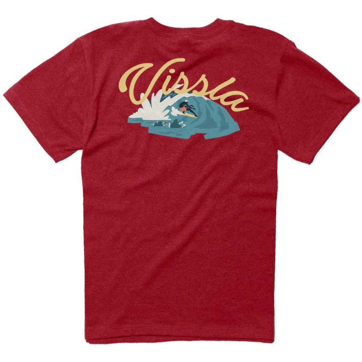 Vissla Radical Boys SS Tee in Red Heather - BoardCo