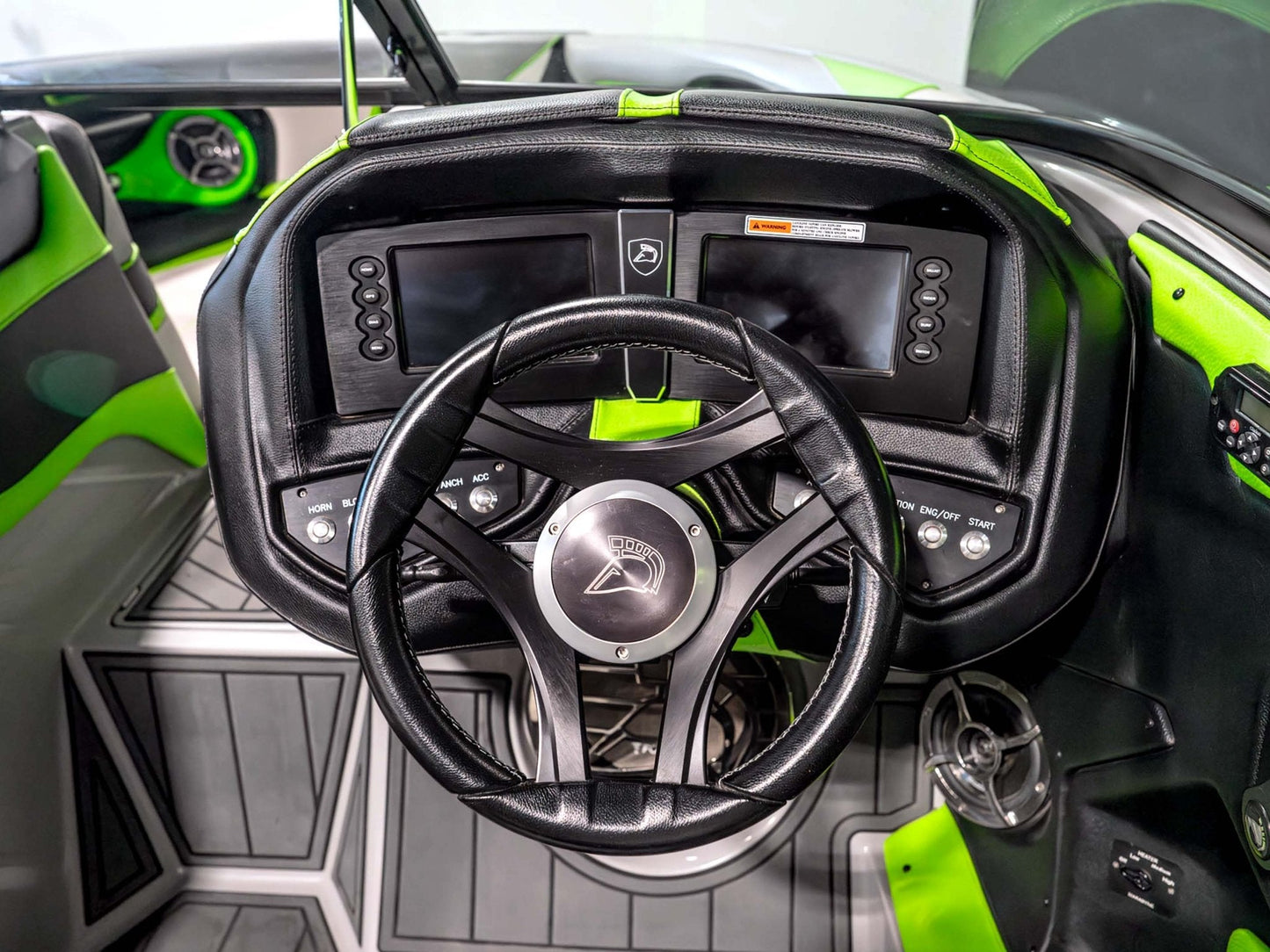 2016 Centurion Ri237 - Onyx Black / Gunmetal Flake / Lime Green - BoardCo Boats