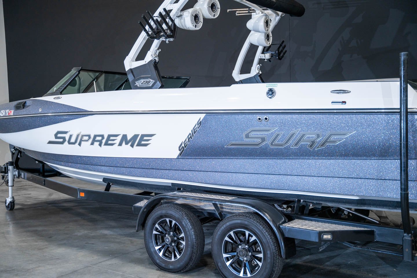 2017 Supreme S238 Gun Metal Flake White - BoardCo Boats