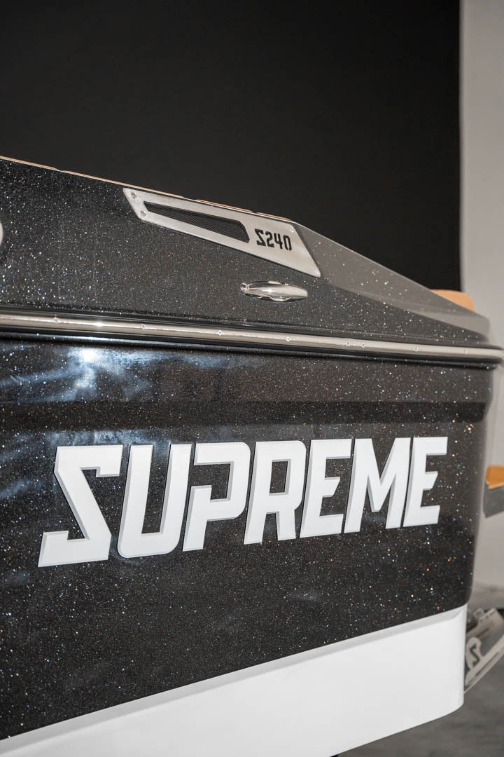 2023 Supreme S240 - Black Metal Flake / White - BoardCo