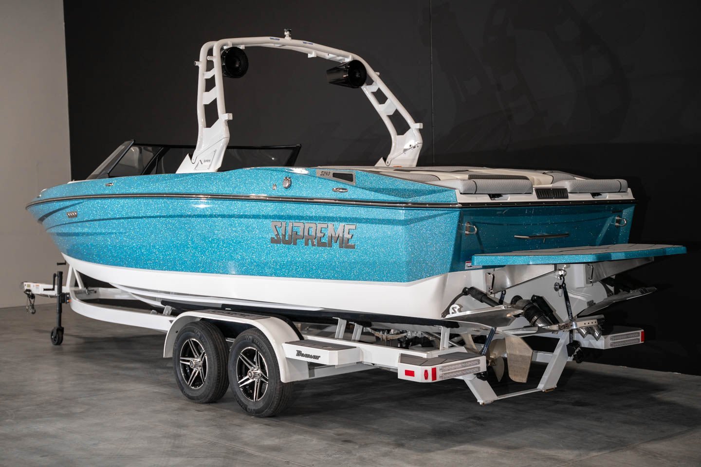 2023 Supreme S240 - Sky Blue Metal Flake / White - BoardCo