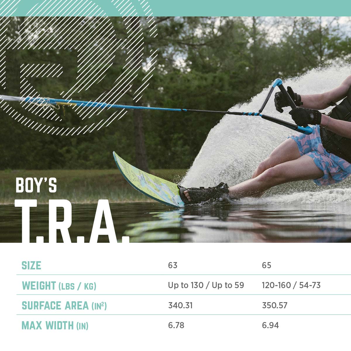 Radar Boy's TRA w/ TRA & Vector BOA ARTP Water Ski Package 2025