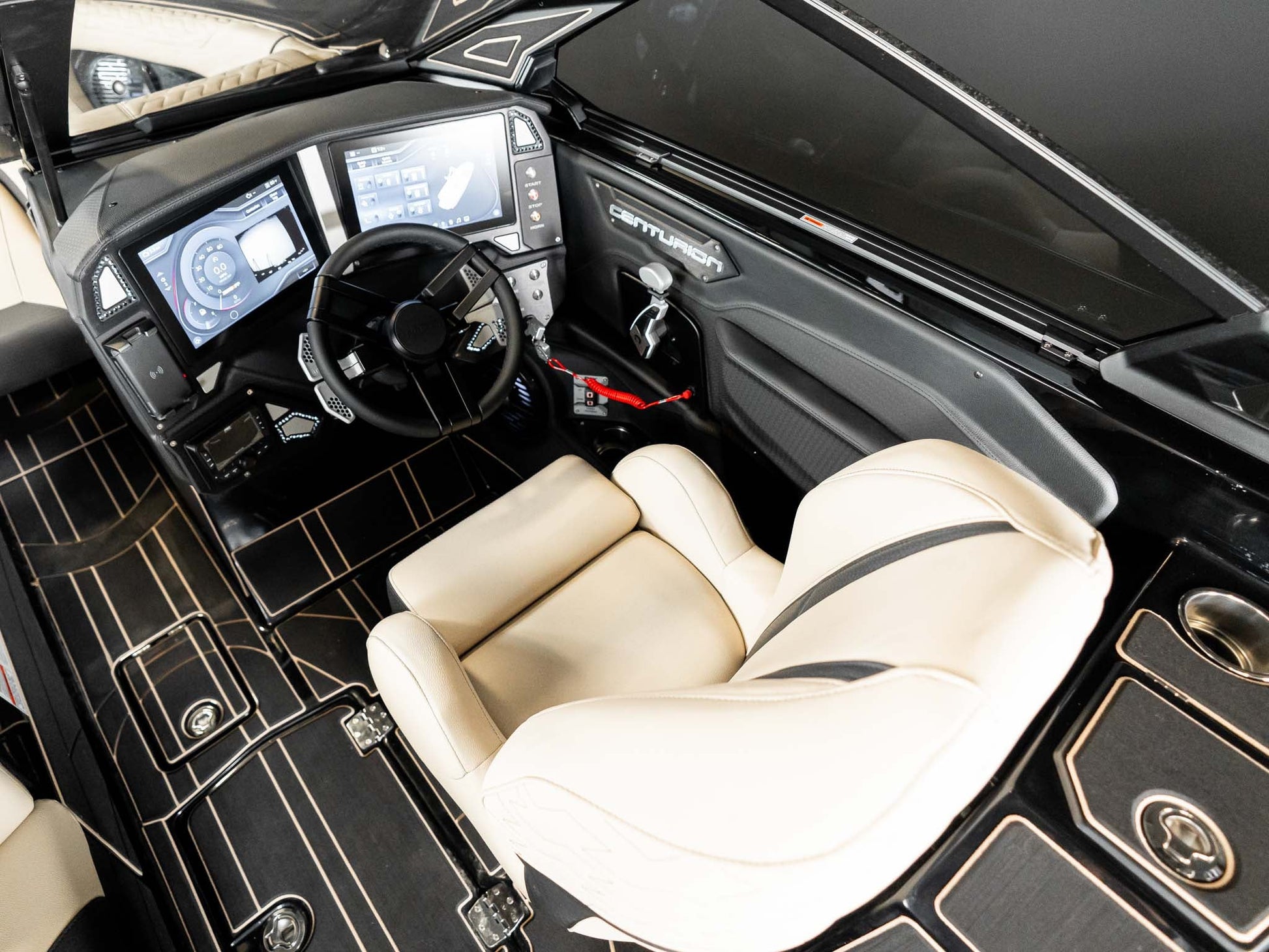 2025 Centurion Ri245 - Black / Black Metal Flake / Light Tan - BoardCo Boats