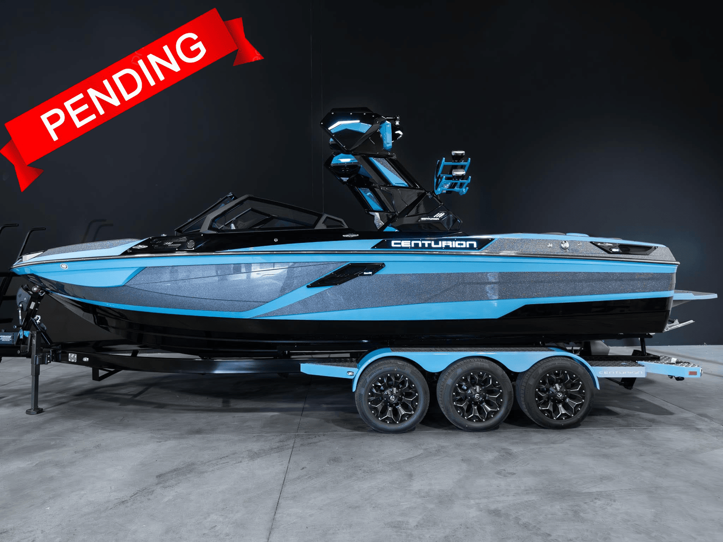2025 Centurion Ri245 - Mist Blue / Gunmetal Flake / Onyx Black - BoardCo Boats
