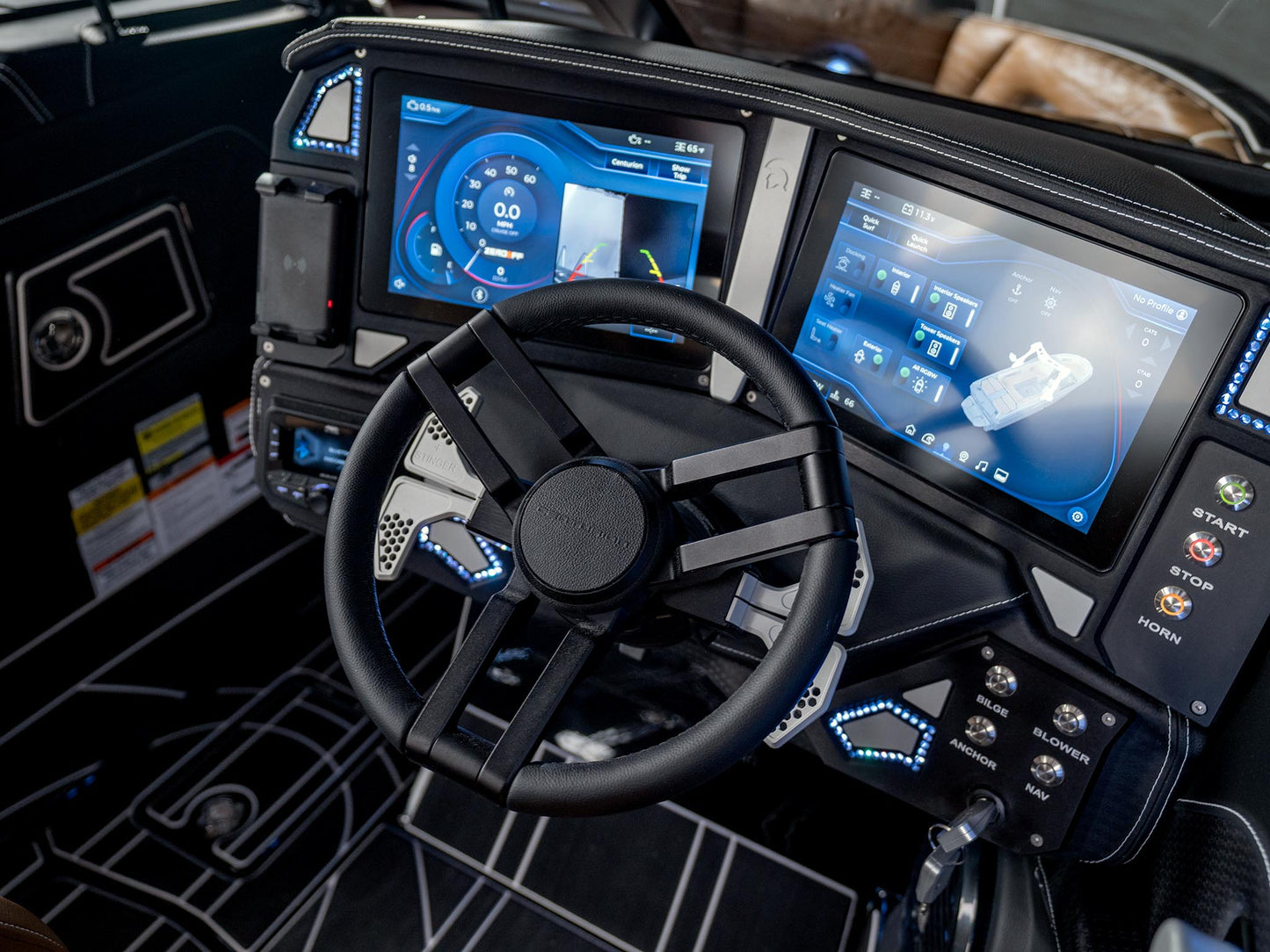 2025 Centurion Ri245 - Onyx Black / Black Flake / White Accents - BoardCo Boats