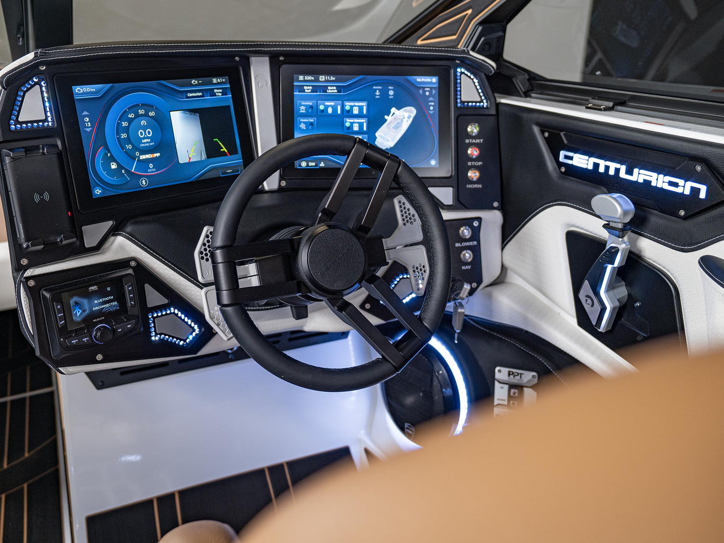2025 Centurion Ri245 - White / Black / Tan - BoardCo Boats