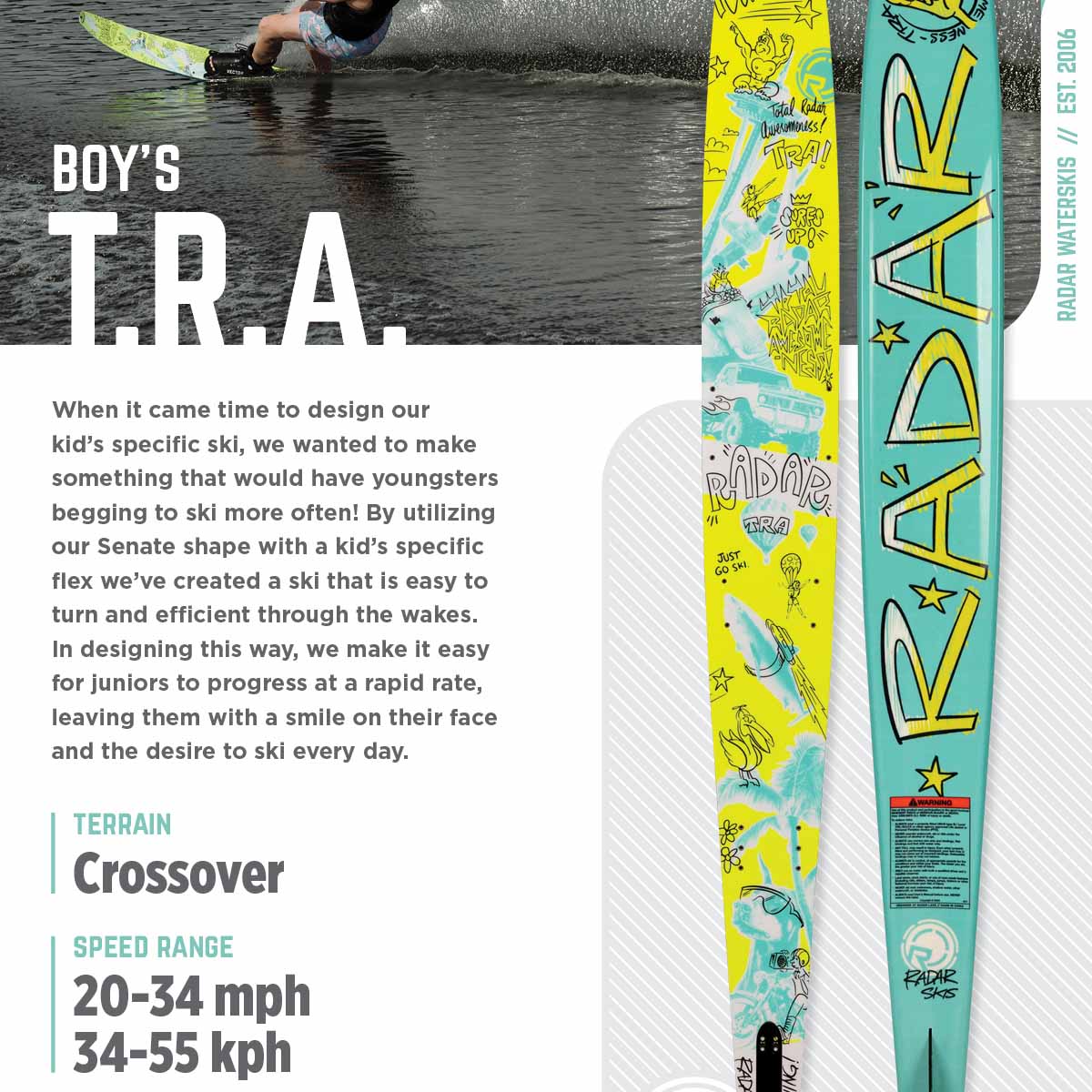 Radar T.R.A. Boy's Water Ski 2025