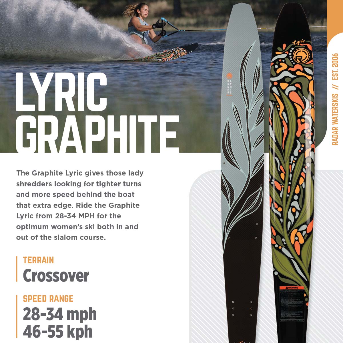 Radar Graphite Lyric w/ Lyric BOA & Lyric BOA ARTP Water Ski Package 2025