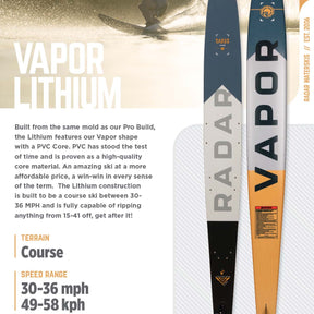 Radar Lithium Vapor w/ Carbitex Vector BOA Dbl Boot Water Ski Package 2025