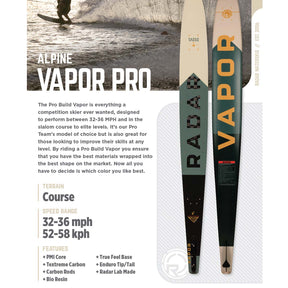 Radar Pro Build Vapor Water Ski 2025 - Textreme / Alpine