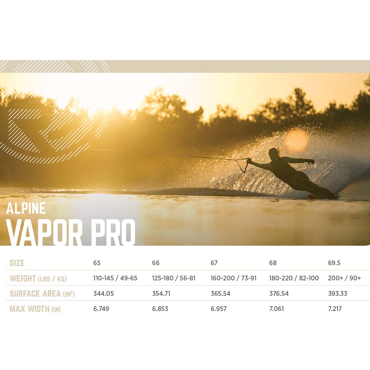 Radar Pro Build Vapor Water Ski 2025 - Textreme / Alpine