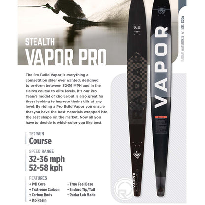 Radar Vapor Pro Build Water Ski 2025 - Stealth