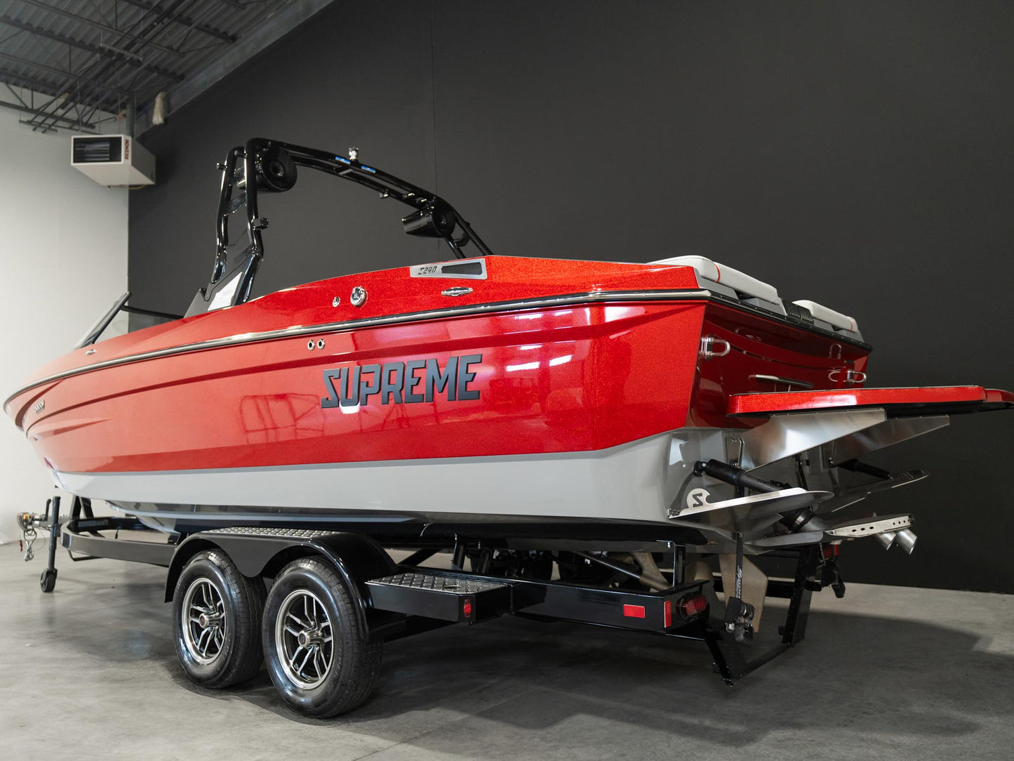 2025 Supreme S240 - Fire Red Flake / Stone Grey - BoardCo