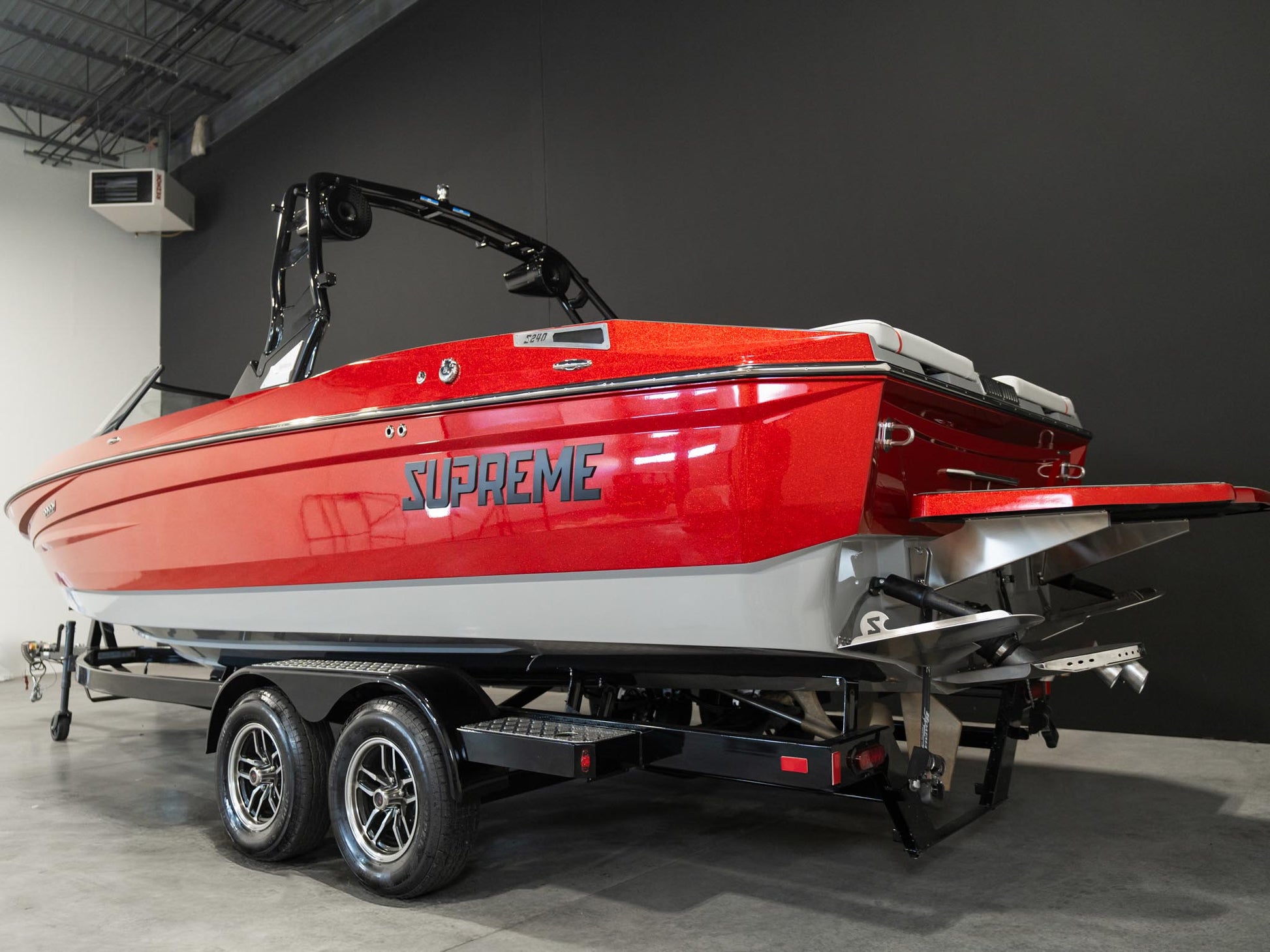 2025 Supreme S240 - Fire Red Flake / Stone Grey - BoardCo