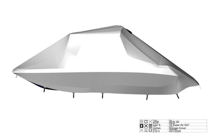 Nautique G21 with FCT G14-16 Towers and factory bimini Double Up Storage Cover