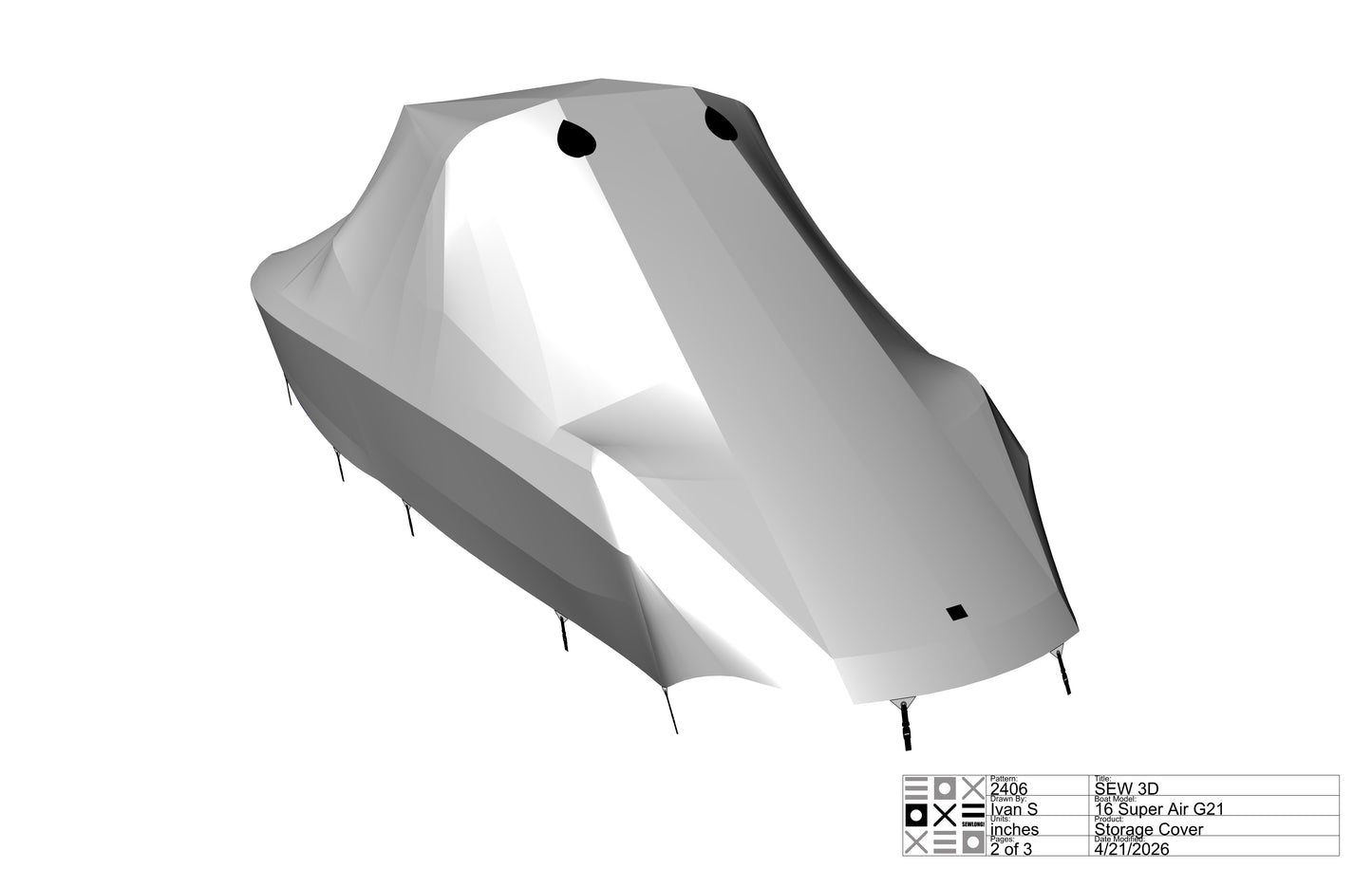 Nautique G21 with FCT G14-16 Towers and factory bimini Double Up Storage Cover
