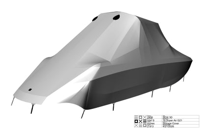 Nautique G21 with FCT G14-16 Towers and factory bimini Double Up Storage Cover